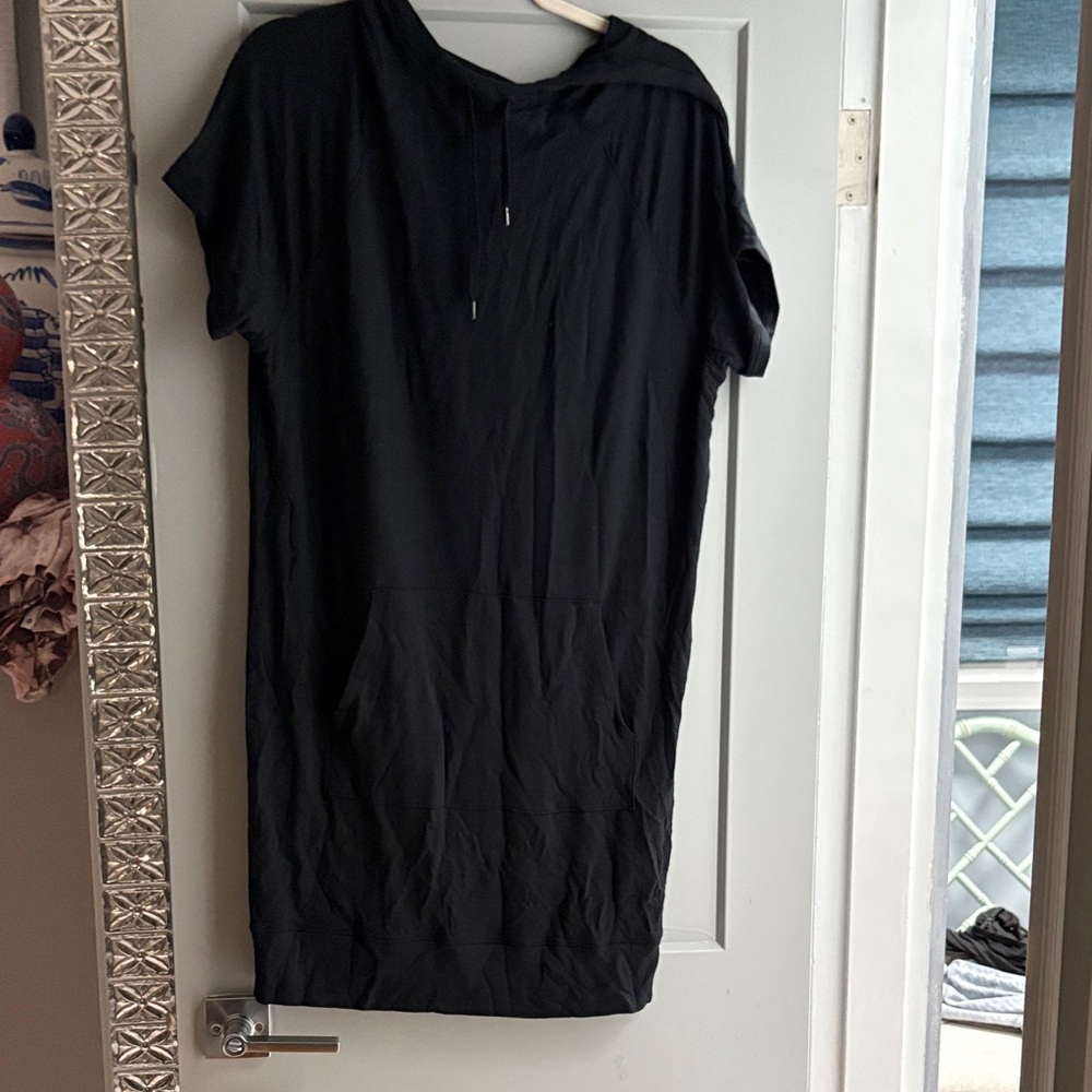Athleta Black Mini Hoodie Dress
